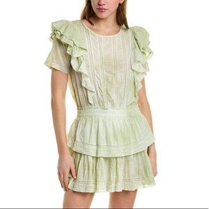 Loveshackfancy green mini dress size small